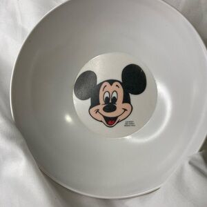 Disney Mickey Mouse White and Black Cereal Bowl. Vintage from 1970’s
